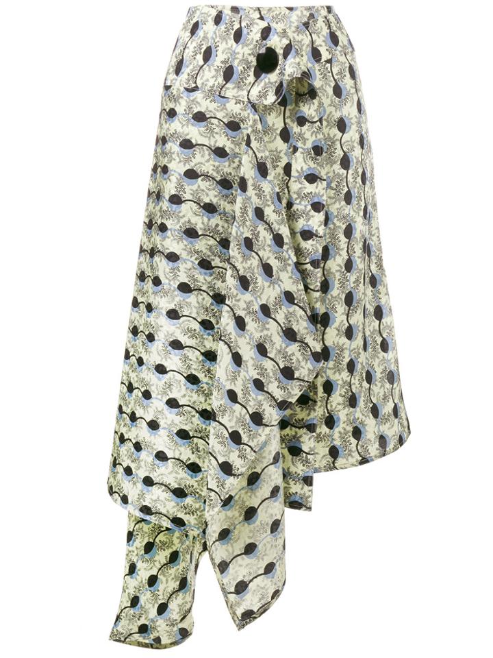Marni Garland Print Asymmetric Skirt - Black