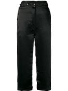 Ann Demeulemeester Cropped Satin Trousers - Black