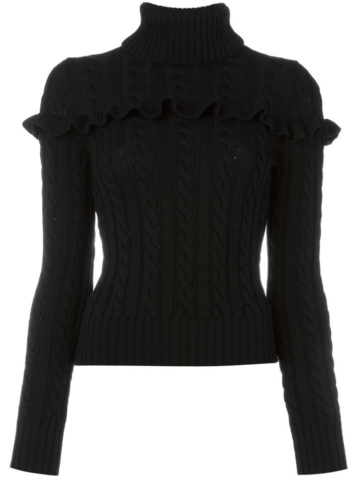 Philosophy Di Lorenzo Serafini Ribbed Jumper, Women's, Size: 44, Black, Virgin Wool
