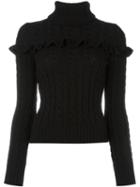 Philosophy Di Lorenzo Serafini Ribbed Jumper, Women's, Size: 44, Black, Virgin Wool