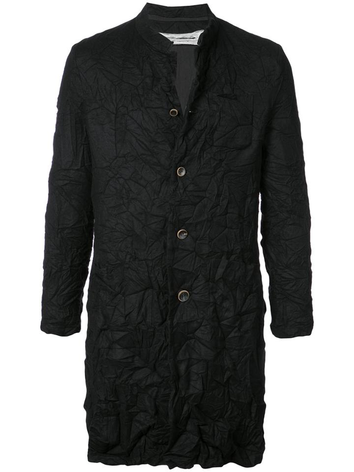 Individual Sentiments Crease Effect Coat - Black