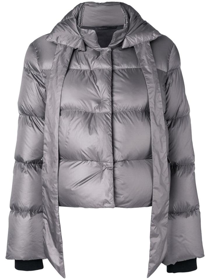 Fay Bow Tie Puffer Jacket - Grey