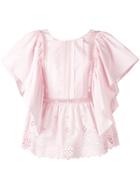 Alberta Ferretti Ruffled Short-sleeved Blouse - Pink