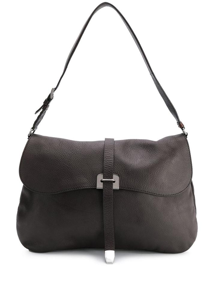 Prada Vintage 2000's Flap Shoulder Bag - Brown