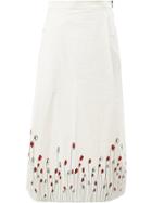Miaoran Floral Print A-line Skirt - White