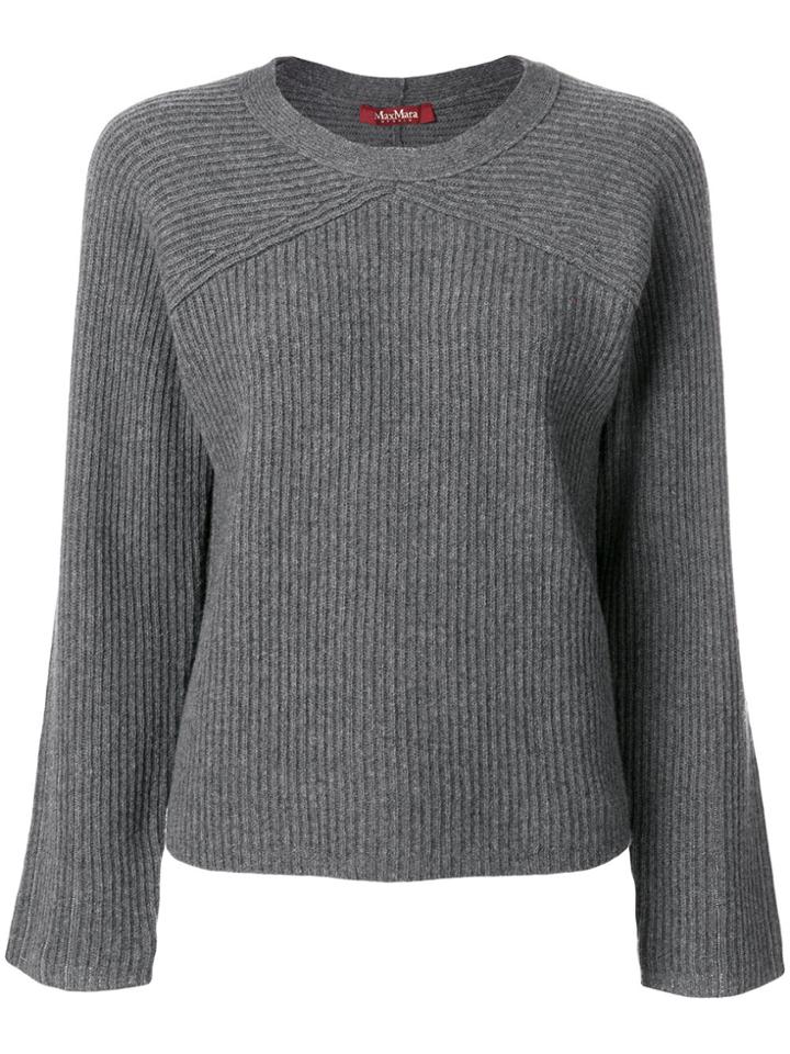 Max Mara Studio Round Neck Jumper - Grey