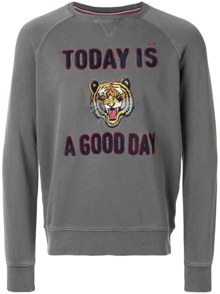 Sun 68 Tiger Printed Sweatshirt - Grey