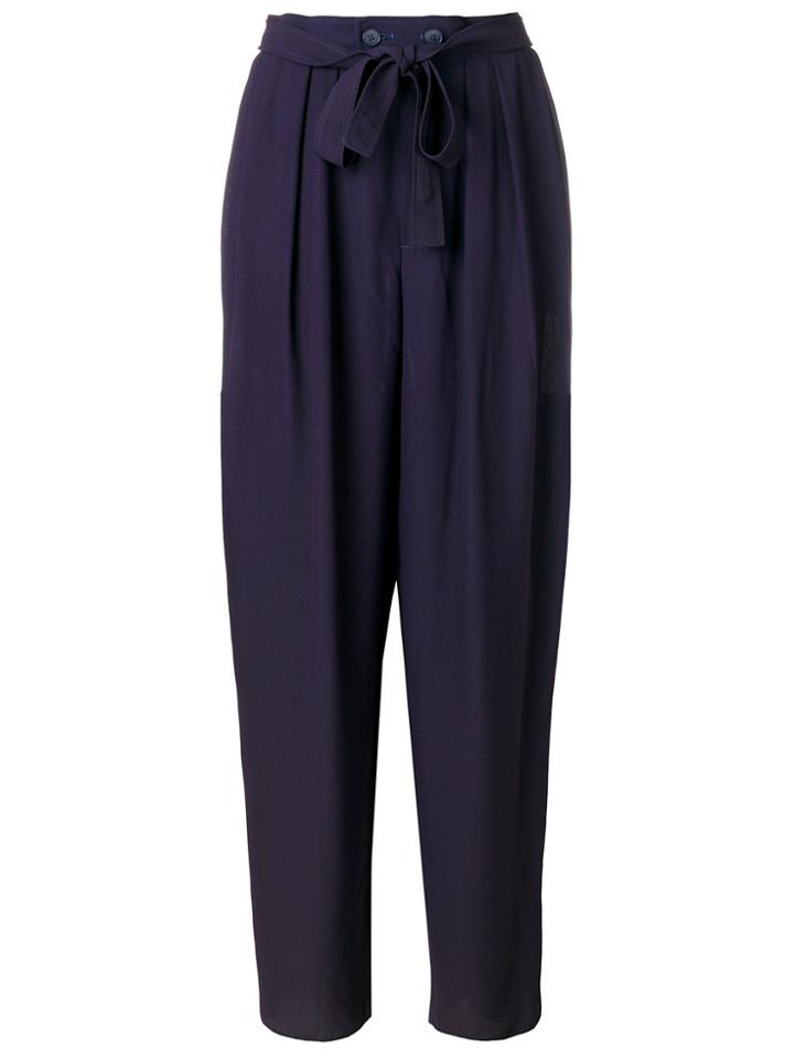 Yves Saint Laurent Vintage Tie Waist Trousers - Pink & Purple