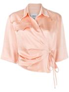 Nanushka Asymmetric Wrap Top - Pink