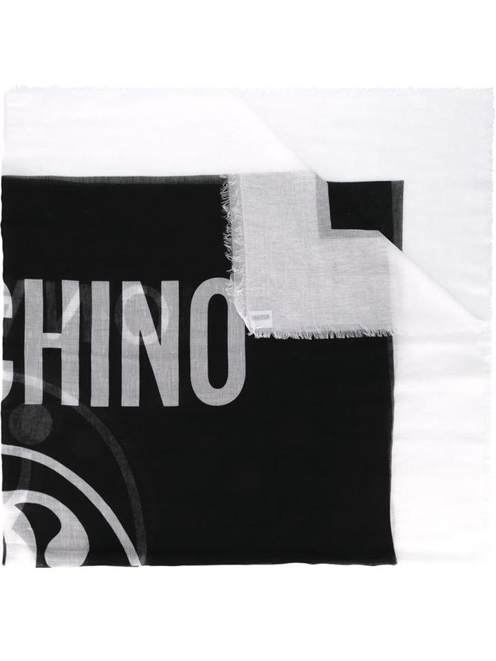 Moschino Moschino Milano Print Scarf, Women's, Black, Cotton/viscose/linen/flax