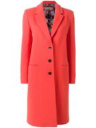Emilio Pucci Classic Mid Coat, Women's, Size: 40, Red, Virgin Wool/cashmere/viscose/acetate