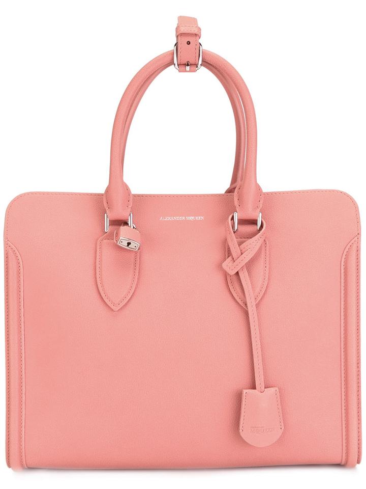 Alexander Mcqueen Heroine Tote, Women's, Pink/purple, Calf Leather