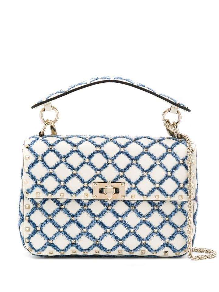 Valentino Rockstud Spike Top Handle Bag - Neutrals