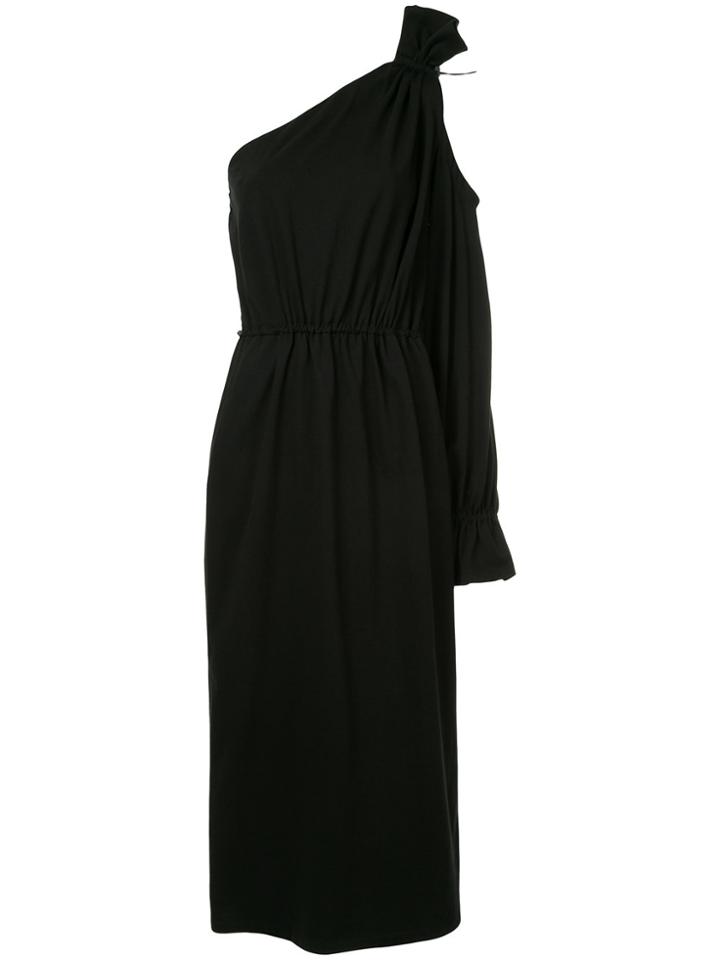Goen.j One Shoulder Ruched Dress - Black