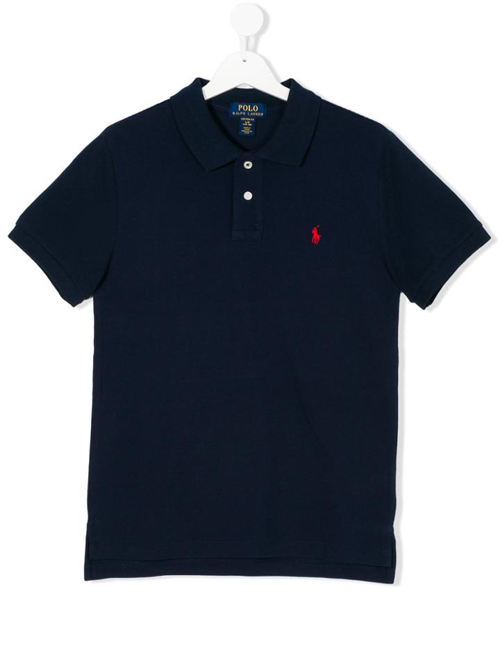 Ralph Lauren Kids Teen Logo Patch Polo Shirt - Blue