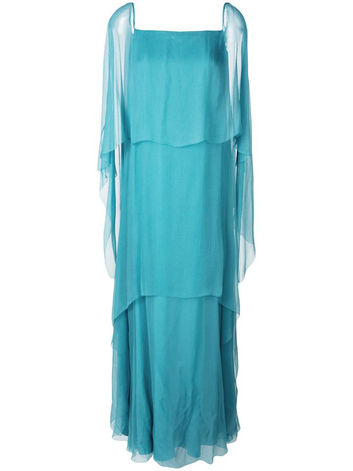 Alberta Ferretti Layered Maxi Dress - Blue
