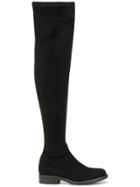 Pollini Over The Knee Flat Boots - Black