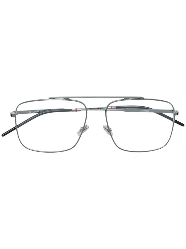 Dior Eyewear Oversized Aviator Frame Glasses - Metallic