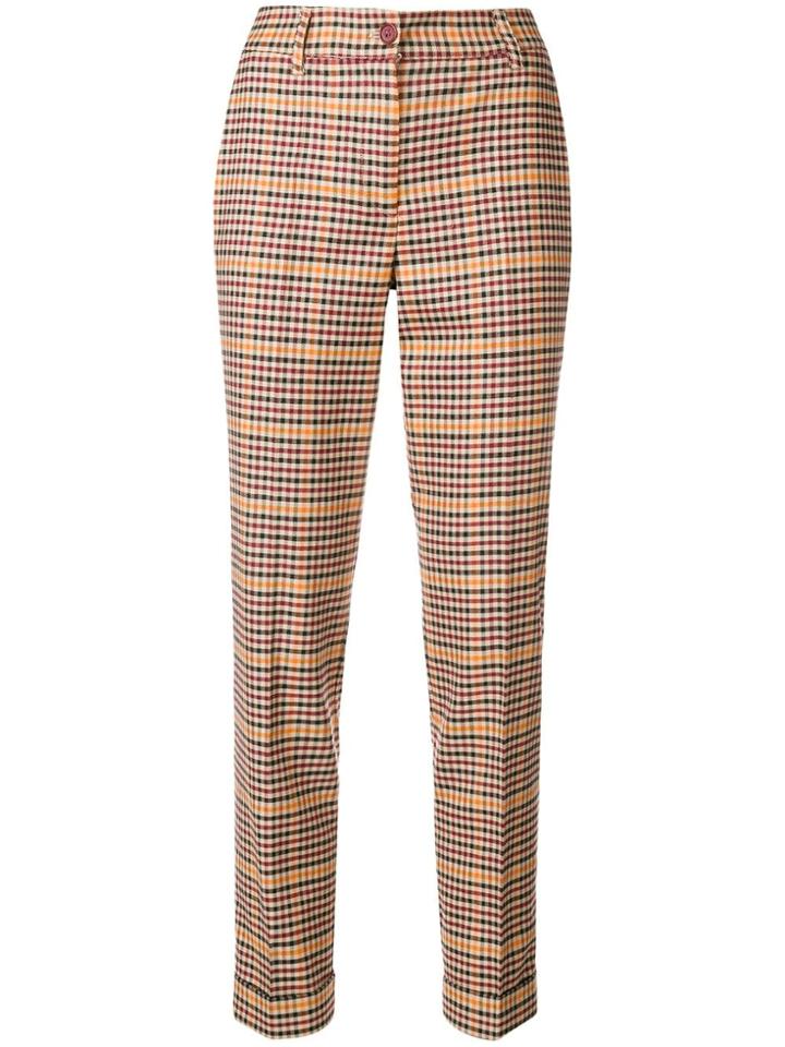 P.a.r.o.s.h. Cropped Plaid Trousers - Brown