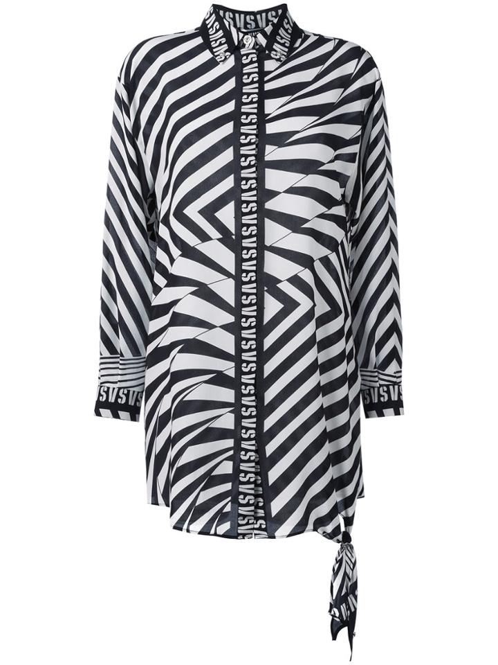 Versus Oversized Printed Logo Shirt - Black