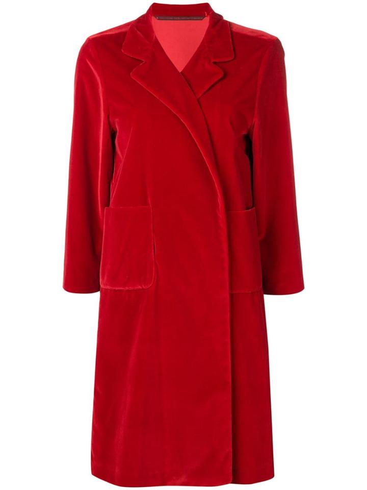 Daniela Gregis Single Breasted Drape Coat - Red