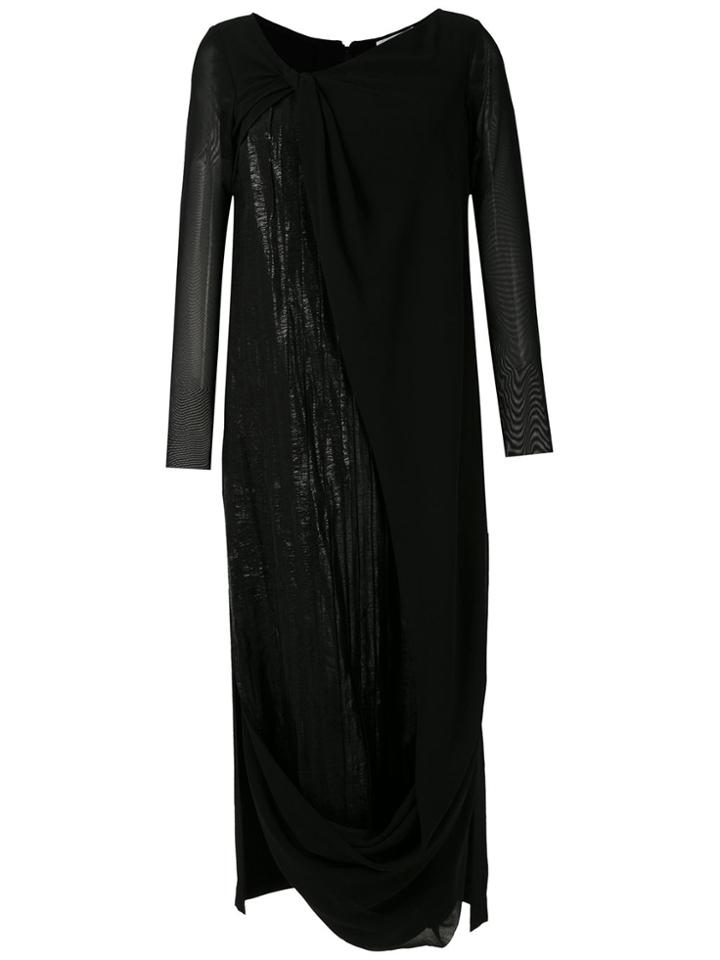 Mara Mac Asymmetric Draped Dress - Black