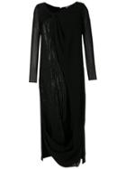 Mara Mac Asymmetric Draped Dress - Black