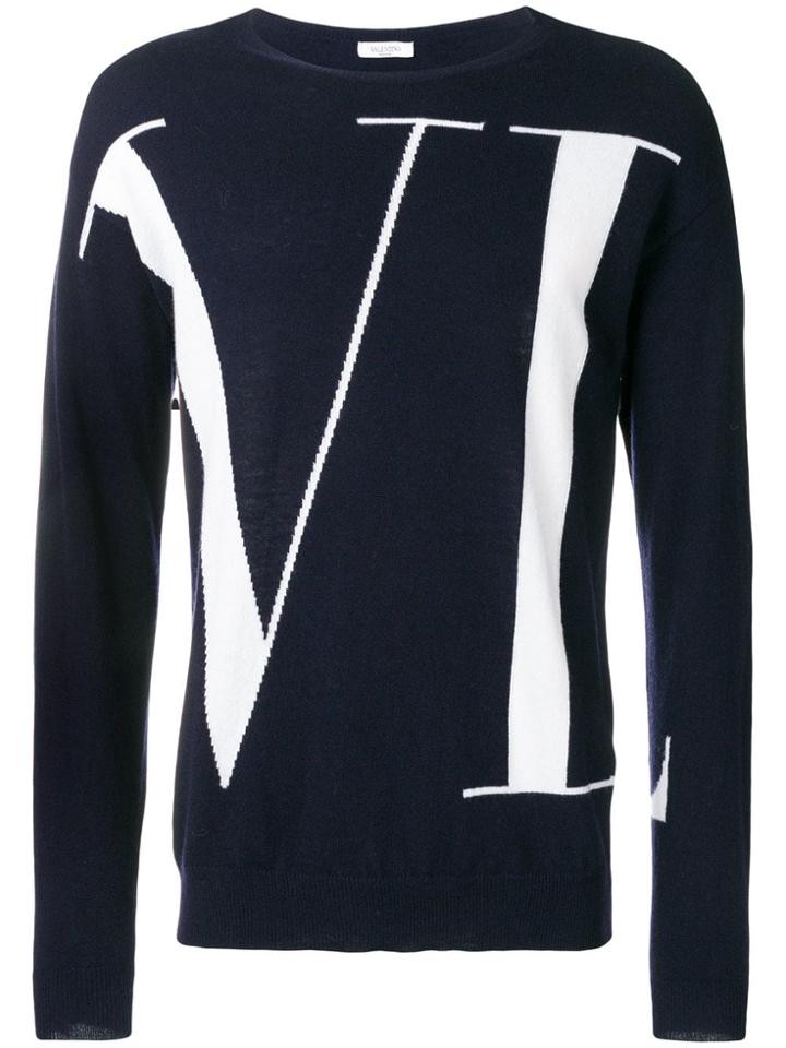 Valentino Vltn Knit Sweater - Blue