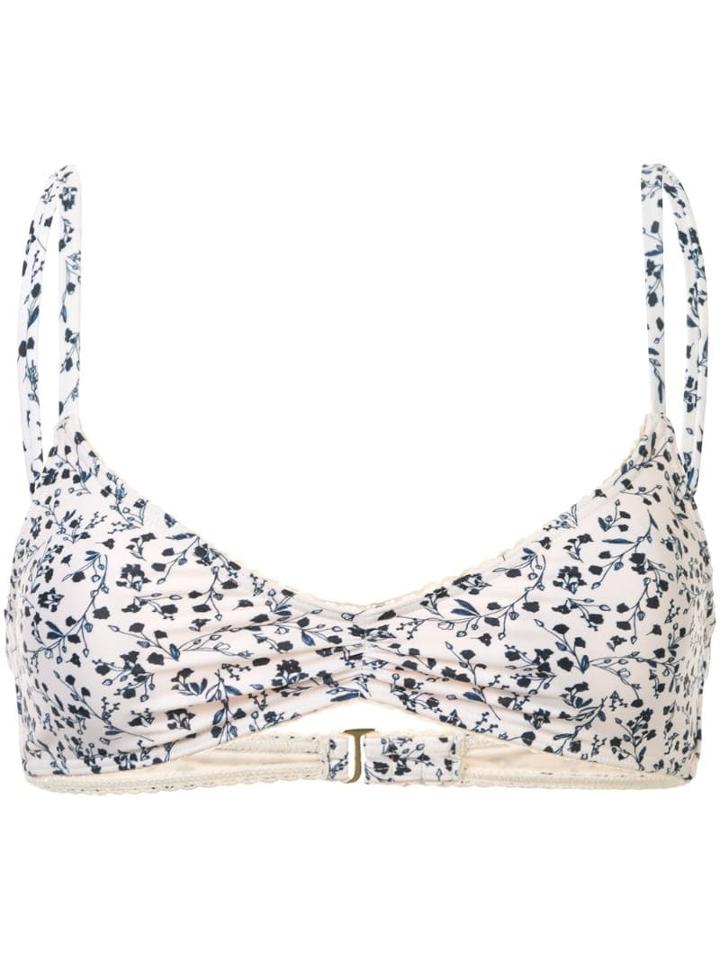 Peony Ruched Bralette - White