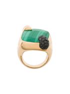 Pomellato Embellished Stone Ring - Green