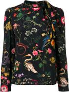 Red Valentino Floral Animal Printed Blouse - Black