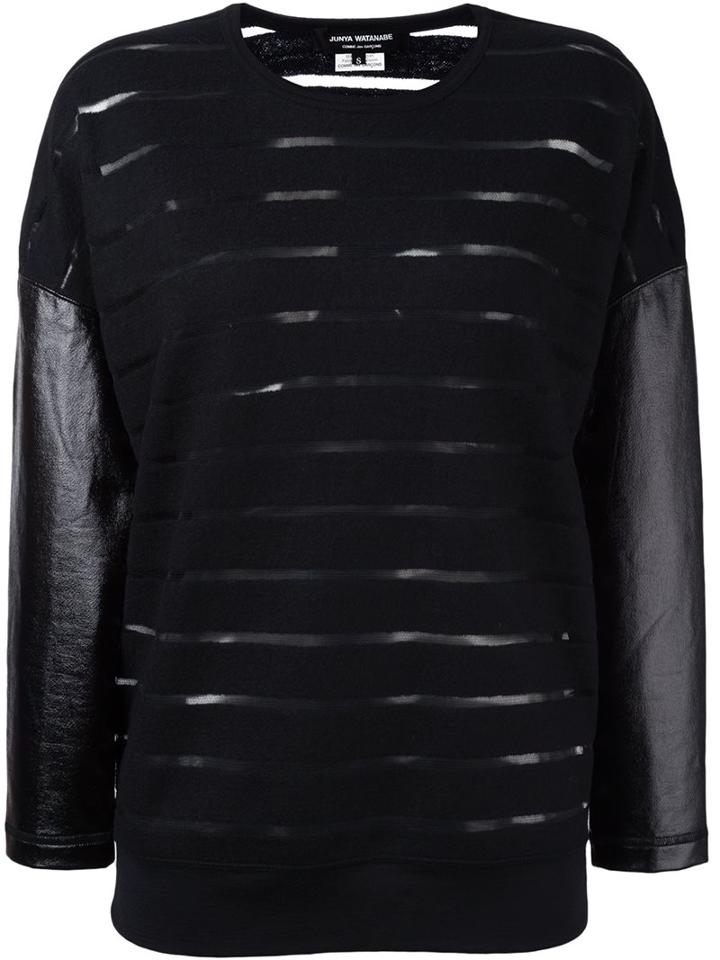 Junya Watanabe Comme Des Garçons Panelled Jumper, Women's, Size: Small, Black, Cotton/nylon/wool/polyurethane Resin