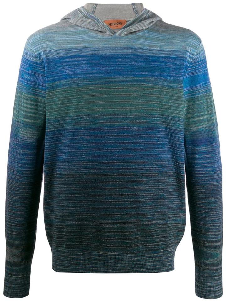Missoni Striped Pattern Hoodie - Blue