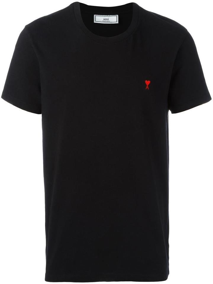 Ami Alexandre Mattiussi Ami De Coeur T-shirt, Men's, Size: Small, Black, Cotton