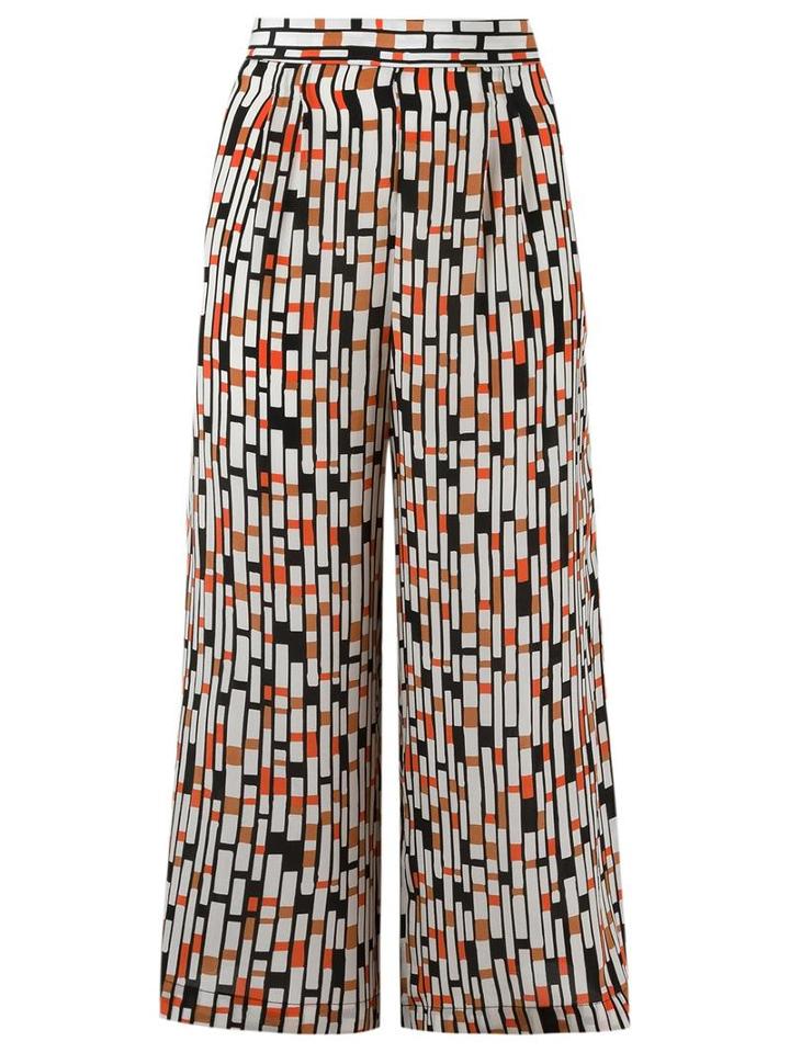 Andrea Marques Printed Culottes, Women's, Size: 38, White, Cotton