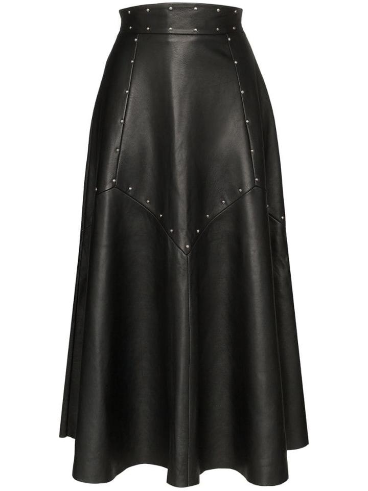 Skiim Studded Leather Maxi Skirt - Black