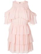 Alice+olivia Off-shoulder Ruffle Dress - Pink & Purple