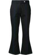 Msgm Flared Cropped Trousers - Black