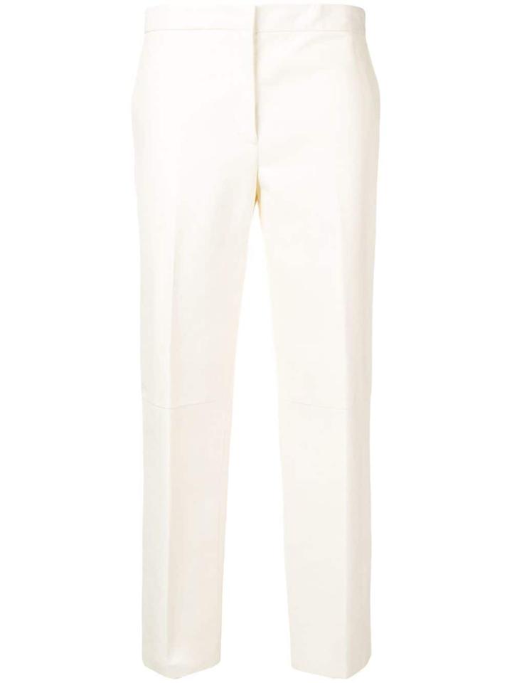Jil Sander Creased Cropped Trousers - White