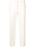 Jil Sander Creased Cropped Trousers - White