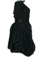 Christian Lacroix Vintage Draped Asymmetric Cocktail Dress - Black