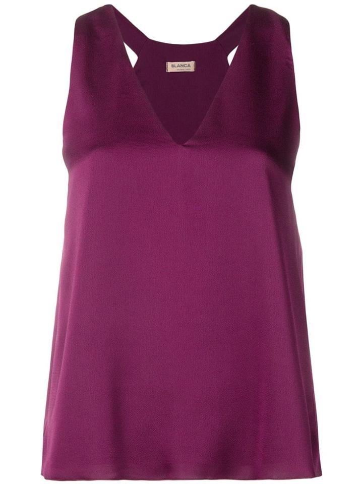 Blanca Sleeveless V-neck Blouse - Purple