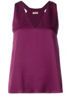 Blanca Sleeveless V-neck Blouse - Purple