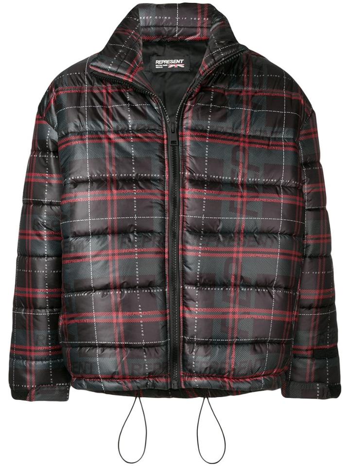 Represent Bubble Tartan Jacket - Black