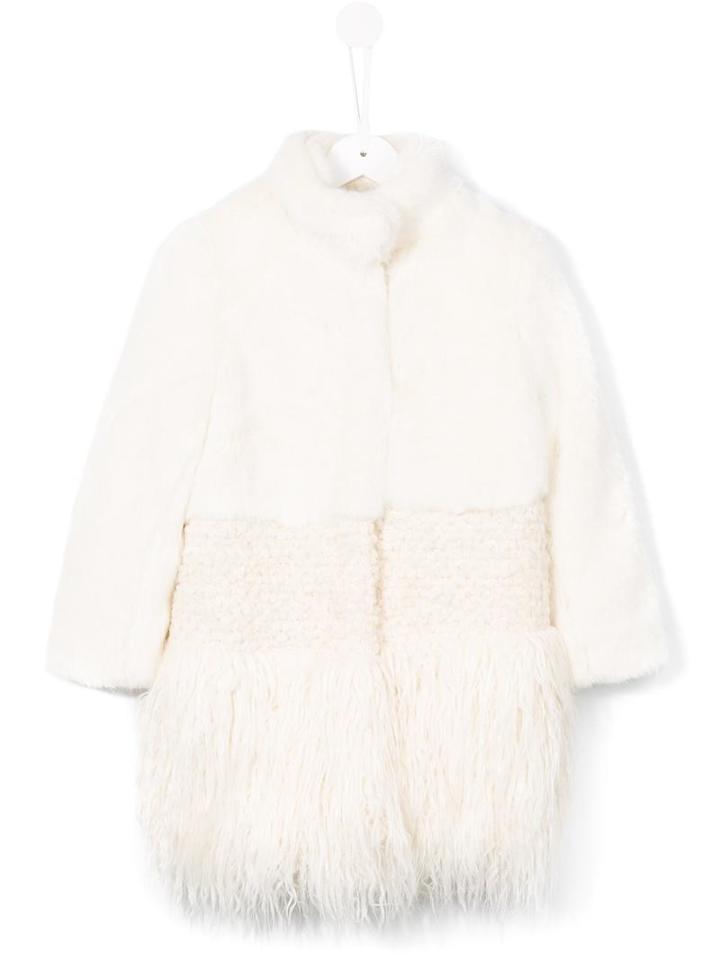 Ermanno Scervino Junior Fringed Hem Coat, Girl's, Size: 12 Yrs, White