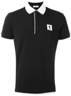 Dirk Bikkembergs Contrast Collar Polo Shirt, Men's, Size: Small, Black, Cotton/spandex/elastane