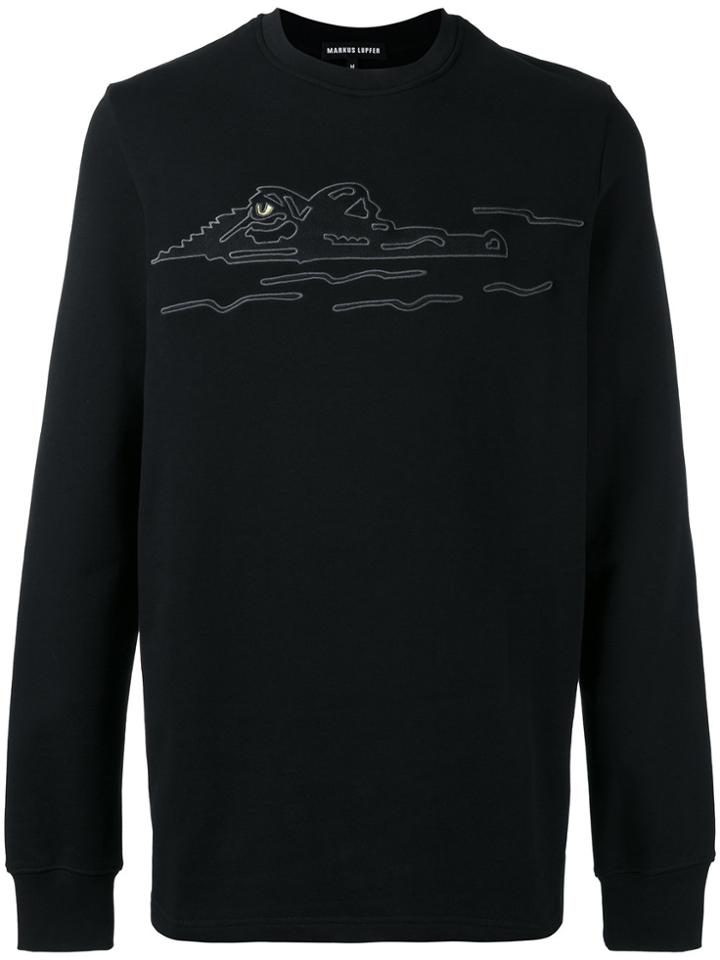 Markus Lupfer Embroidered Crocodile Sweatshirt - Black