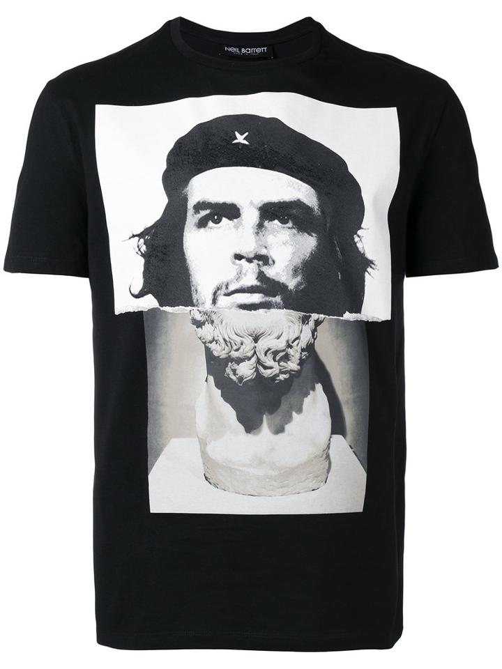 Neil Barrett - Che Guevara Statue Print T-shirt - Men - Cotton - S, Black, Cotton
