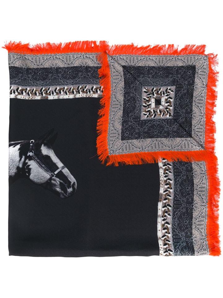 Pierre-louis Mascia Horse Print Scarf - Black
