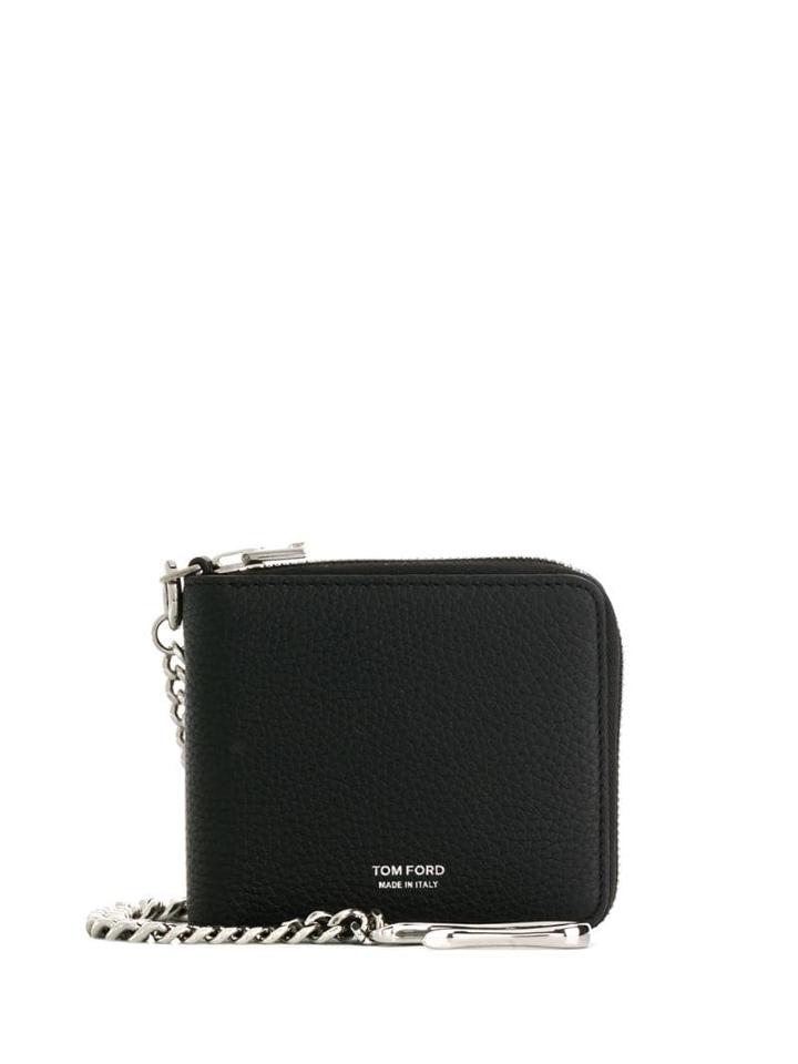 Tom Ford Logo Print Chain Wallet - Black
